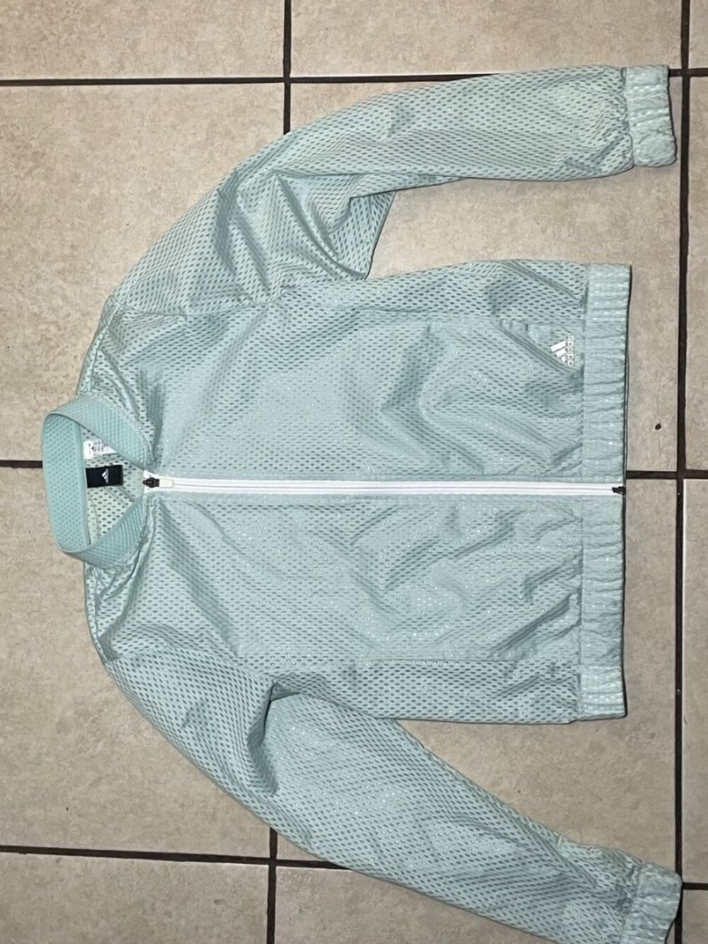 Adidas Women’s Mesh Full Zip Track Jacket Mint Green Size Small